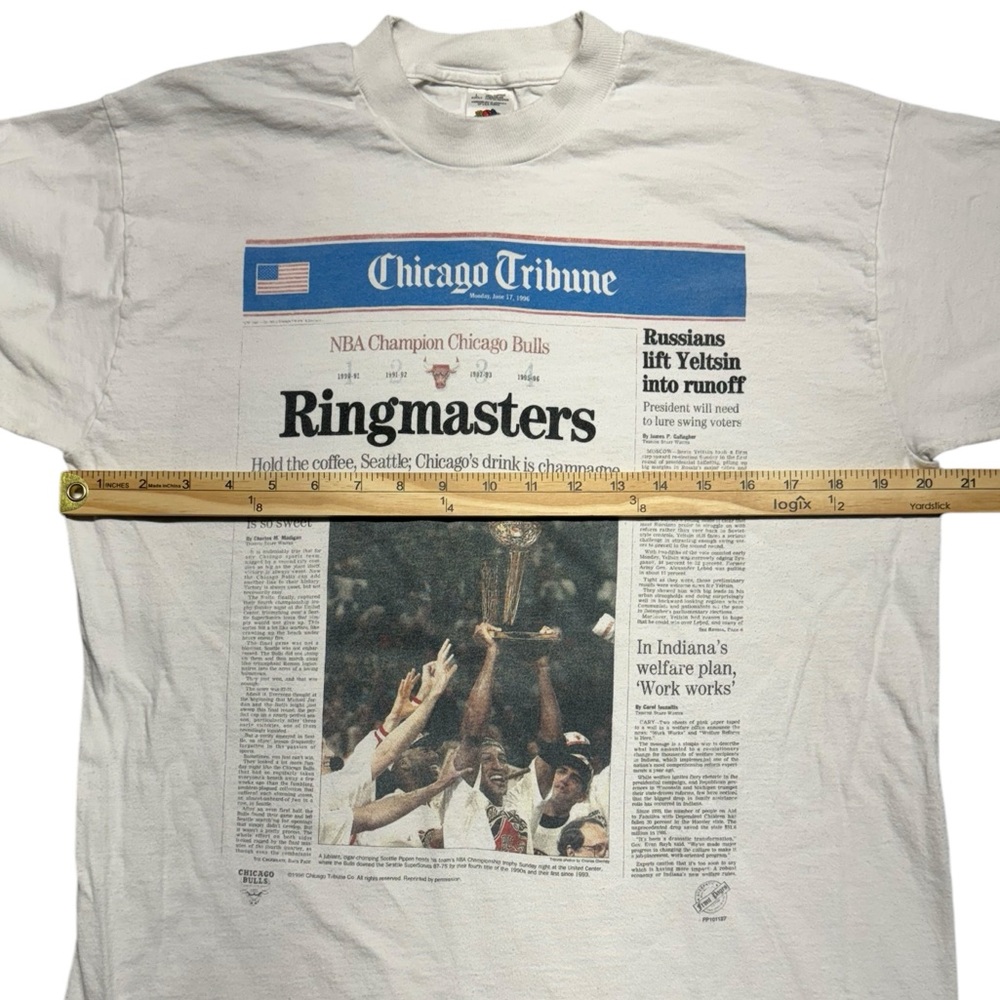 Vintage Chicago Bulls 1996 NBA Championship Single Stitch T-shirt Ringmaster - Picture 10 of 13